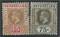 SEYCHELLES #83 & #85 USED VF