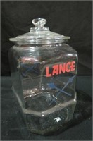 VINTAGE LANCE GLASS STORE JAR ( MEDIUM)