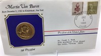 Martin Van Buren Presidential Medals Cover