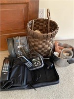 Assorted Phones, Basket, Decor