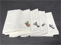 Lot of 4 embroidered cocktail napkins