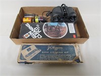 J.C. Higgins Gun Cleaning Box, Binoculars