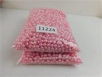 8mm Faux Pearl Beads - 2 Huge Bags -  Baby Pink