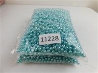 8mm Faux Pearl Beads - 2 Huge Bags - Baby Blue