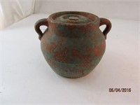 1 Qt Pottery Stoneware Bean Crock Pot Lid repaired