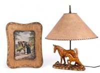 Royal Haeger Horse Lamp, Shade and Print