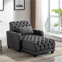 Recliner Chair Convertible 3-in-1 Bed  Dark Grey