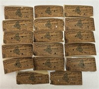 LOT OF (17) 1906 $25 RAILROAD MONEY