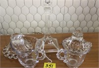 Assorted Glassware including candle holders &