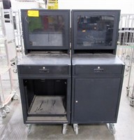 (2) PORTABLE SHOP FLOOR COMPUTER CABINETS