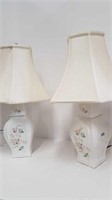 PAIR OF WHITE CHINA TABLE LAMPS