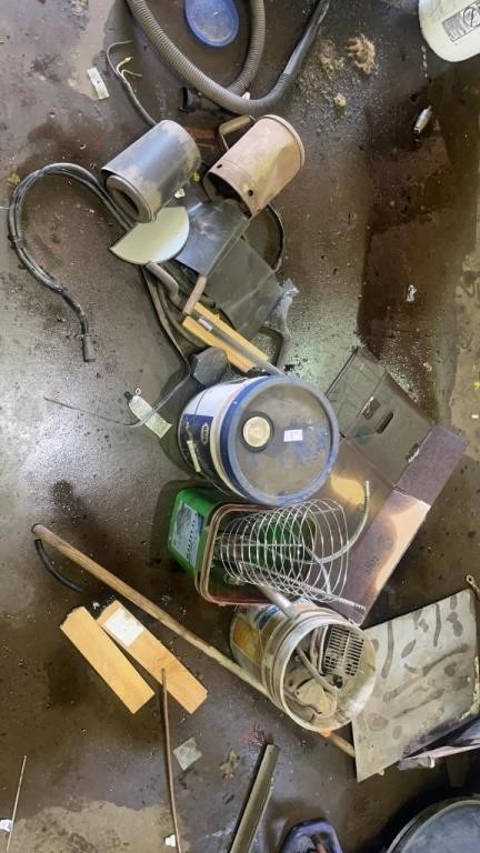 Lot of hydraulic oil, metal, scrap, and misc