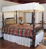 4 poster canopy rope bed, 57" wide x 87" long x