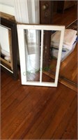 Vintage decorative window, white framed to paint