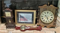 Barometer, electric clock, wall clock, flag