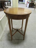 ANTIQUE LAMP TABLE W/INLAY TOP & SIDES