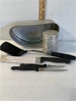 Vintage kitchen, ware items, aluminum shaker,