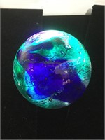 Large handmade 60mm green opalescent glass marble