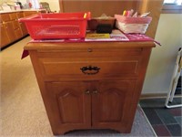Wood cabinet w/contents.