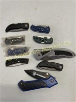 Nine Frost cutlery knives, various