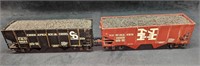 2 Distressed 0 Scale New Haven C&O Coal Hoppers