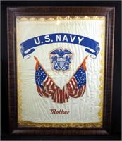 Vintage World War I I Mother Navy Framed Silk