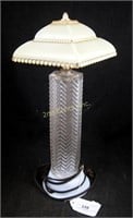 Vintage 18" Art Nouveau Glass Pillar Lamp