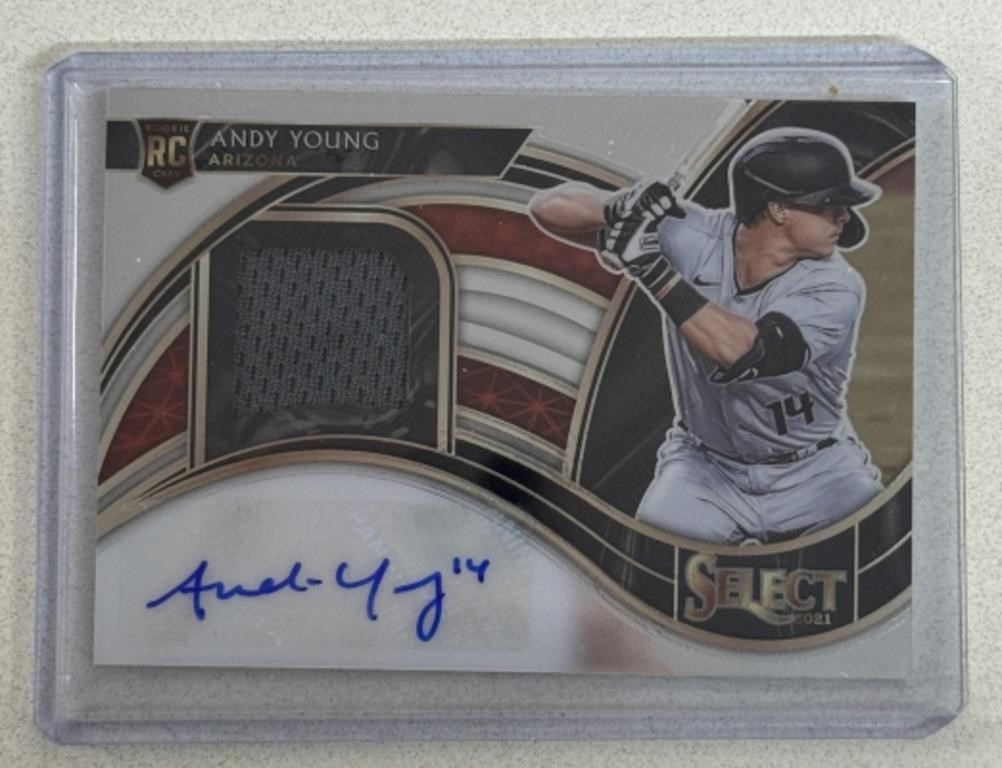 ANDY YOUNG SIGNED PATCH BASEBALL CARD