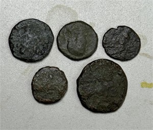 (5) ANCIENT SILVER COINS