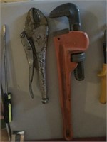 Tin snips, pipe wrench, vice grip, more