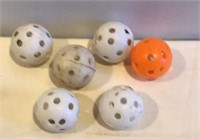 E5)  golf waffle balls, 6