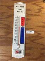 Vintage KGE Heat Pumps Metal Thermometer