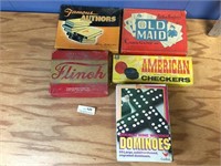 Lot of Old Games- Flinch - Dominoes - Etc