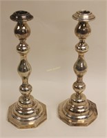 Pair WT & Son English Sterling Silver Candlesticks