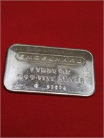 One Troy Ounce .999 Fine Silver Bar