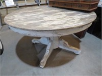 ROUND ANTIQUE PAINTED PEDESTAL TABLE