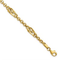 14K-Polished Fancy Link Bracelet