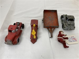 4 Metal Toys & Cast Iron Driver