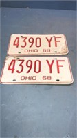 1968 Ohio license plates