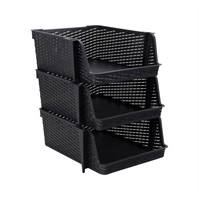 SR1781  Advantus Nest Stack Bin Black 2/Pack