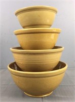 4x The Bid Vintage Stoneware Mixing Bowls