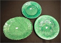 Three various Majolica plate