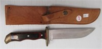 Old Smoky 7" blade hunting knife with leather