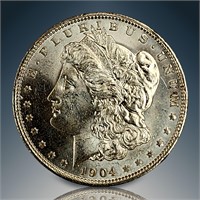 1904 O Morgan Silver Dollar Ungraded Mostly Pristi
