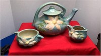 Vintage Roseville Clematis Teapot w/Lid, Creamer