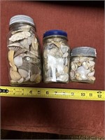 3 jars of shells