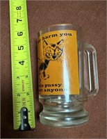 glass cat mug
