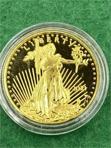 COIN - GOLD PLATED COMMEMORATIVE - USA LADY