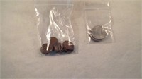 bag of pennies and bag of coins