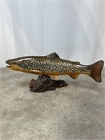 Big Sky Carvers brown trout wood sculpture